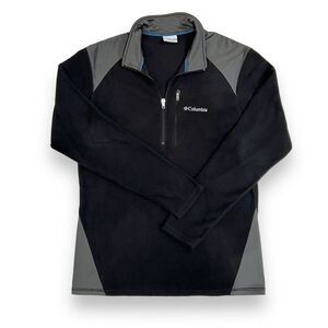 Columbia Mens Black Pull Over Fleece Quarter Zip Sweatshirt Medium